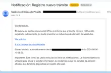 Correo notificación